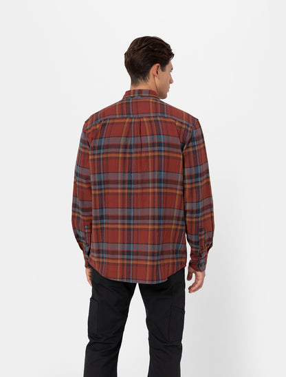 FLEX FLANNEL L/S SHIRT / FIRED BRICK MULTI PLAID