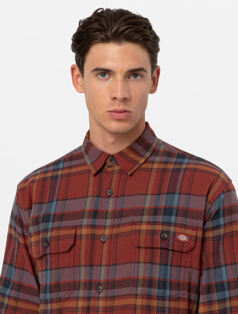 FLEX FLANNEL L/S SHIRT / FIRED BRICK MULTI PLAID