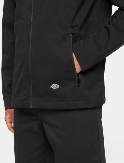 FULL ZIP SOFTSHELL JACKET / BLACK